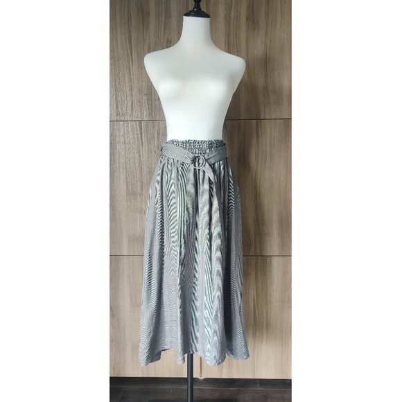 Grey Plaid Midi Skirt - Picture 1 of 5